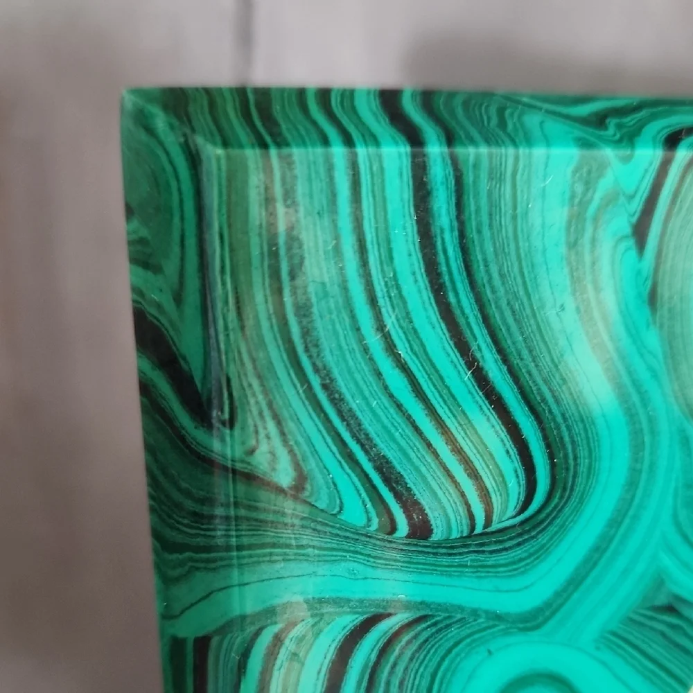 Vtg Faux Malachite High quality Art Picture Frame With Art 5x7